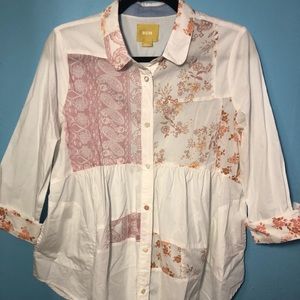 Anthropology Maeve button down baby doll shirt